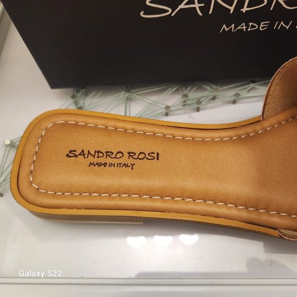 Sandro Rosi Buckle Leather Slides. Made in Italy. Size EU 40/US 9 - Picture 2 of 11